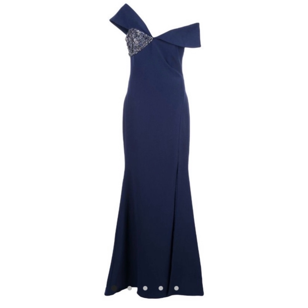 Badgley Mishka size 4 worn once -off the shoulder embellished crepe gown